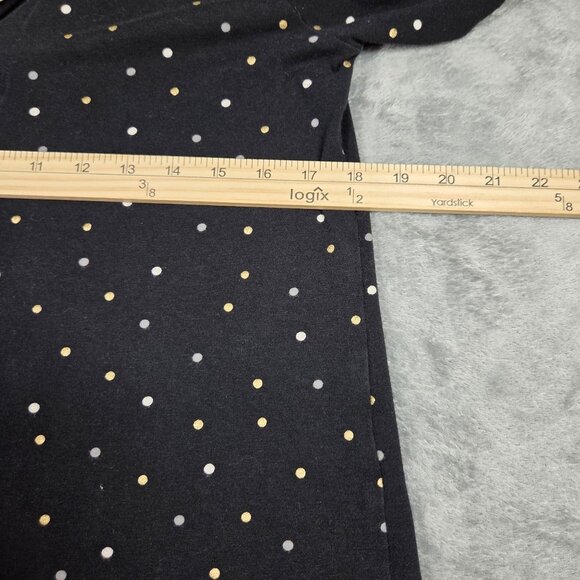 Soma Pajamas Black Gold Dot Long Sleeve Button Up M Top L Pants 2pc Set - Picture 5 of 13